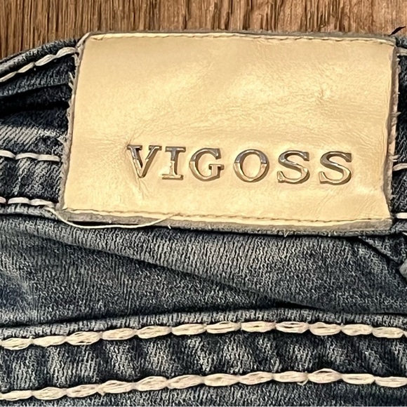 VIGOSS The New York Skinny Jeans Womens Size 3/4 Denim Rhinestones Ankle Stretch - Picture 11 of 16